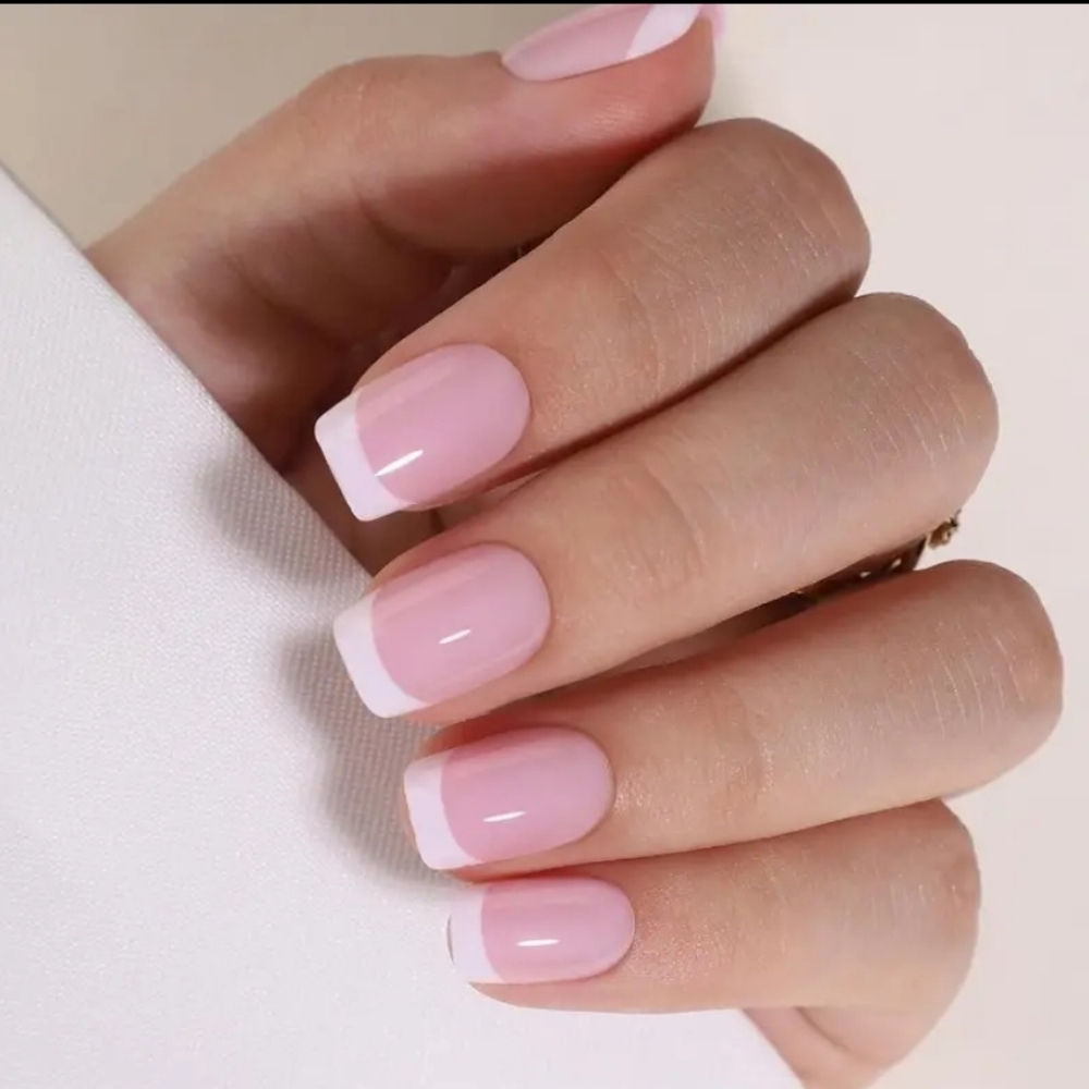 Press-On Nails Elegant Nude  French Manicure Oval 2 Styles 12 Sizes 144 Ct.